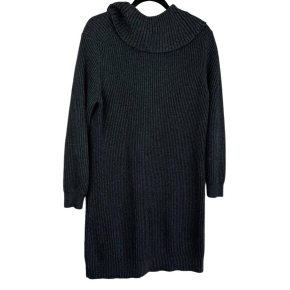 Tommy Hilfiger Gray Cable Knit Cowl-Neck MIDI  Dress Women Size Large - Picture 6 of 13